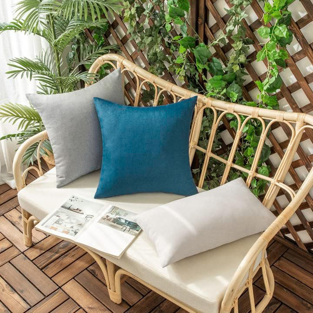 Pack of 1 Solid Color Outdoor Waterproof Throw Pillow Square 18"x18" or Rectangle 12"x20"