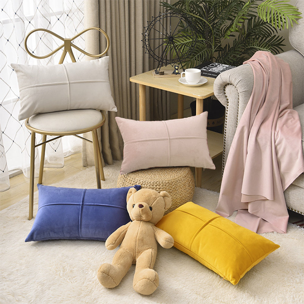 Decorative throw pillow blue 12x20  with insert by fancy & stacy