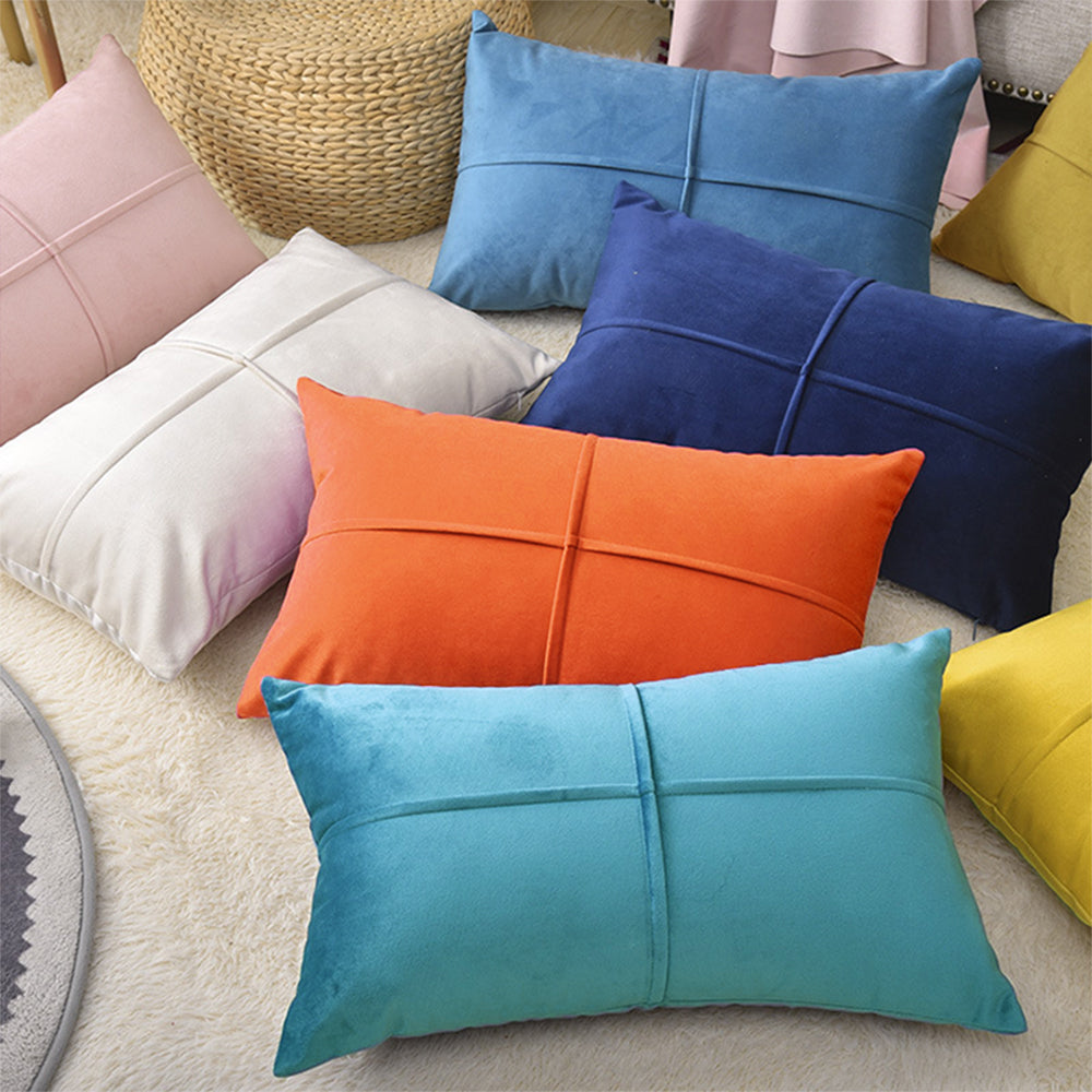 Decorative throw pillow blue 12x20  with insert by fancy & stacy