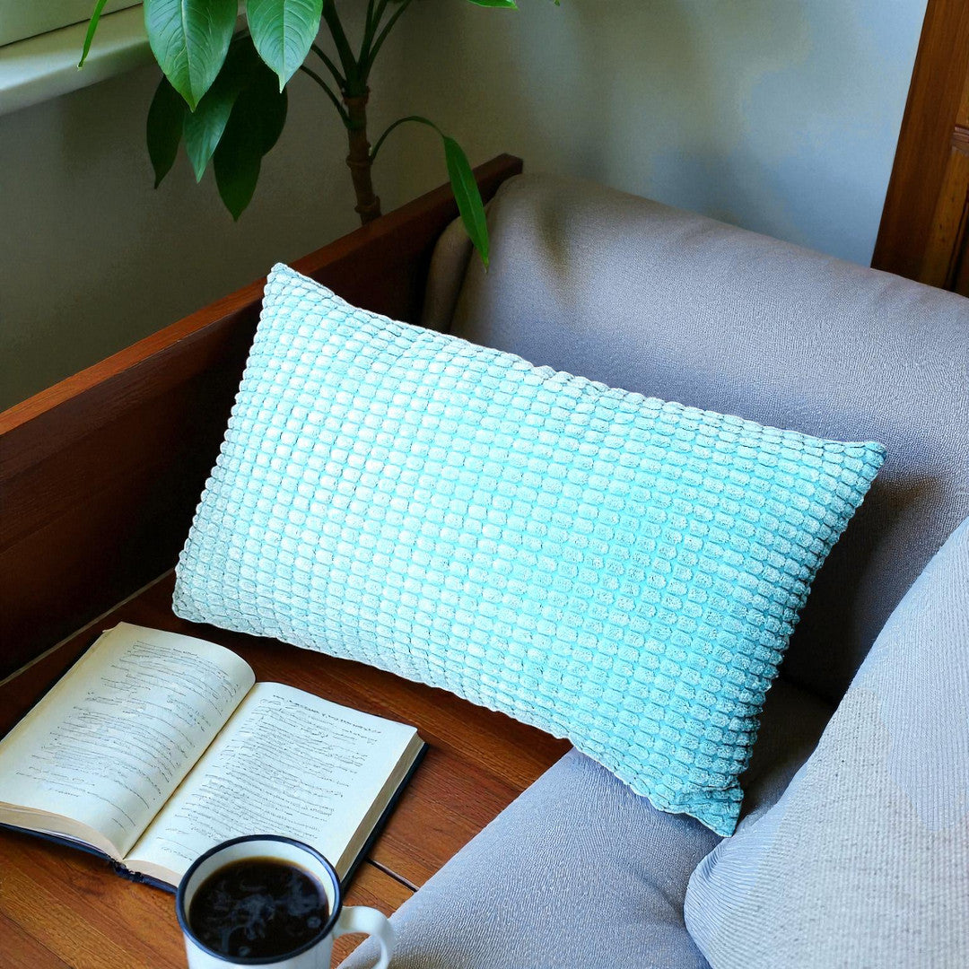 12x20 blue decorative throw pillow by fancy & stacy