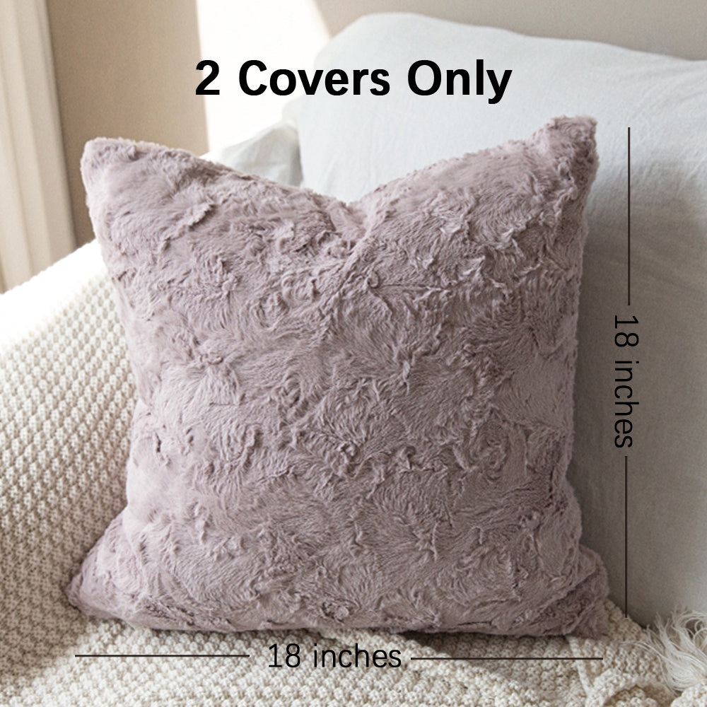 Double sides furry throw pillow covers  great to snuggle  size 18"x18"