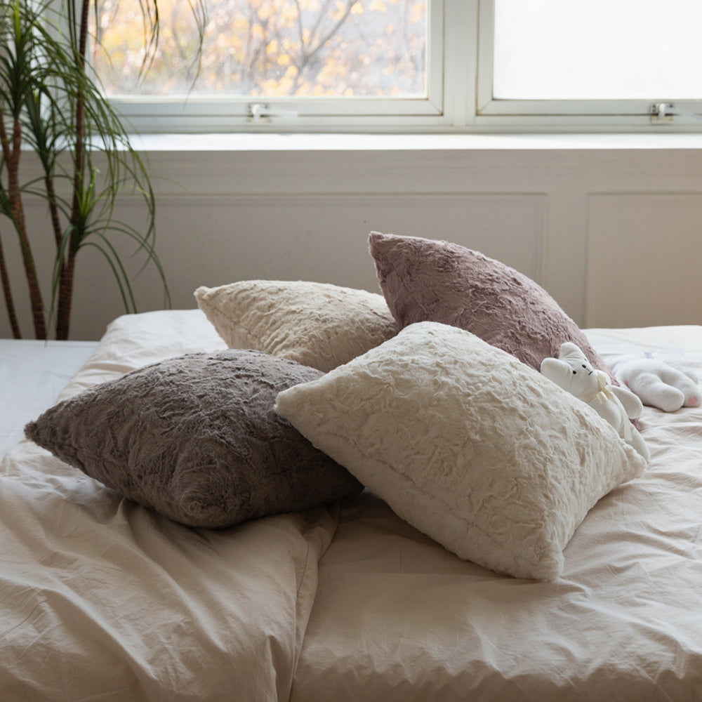 2-piece fur decorative pillow bundle by fancy & stacy