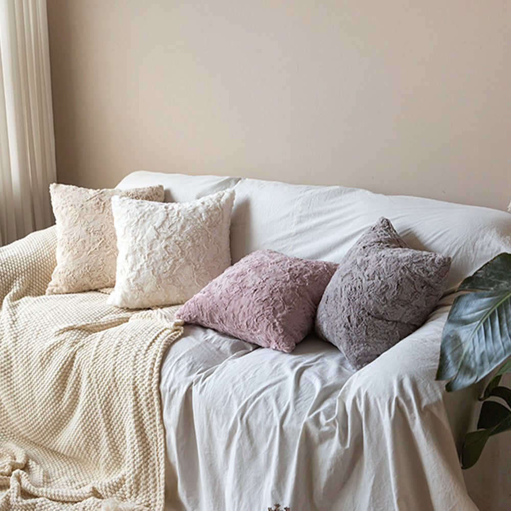 2-piece fur decorative pillow bundle by fancy & stacy