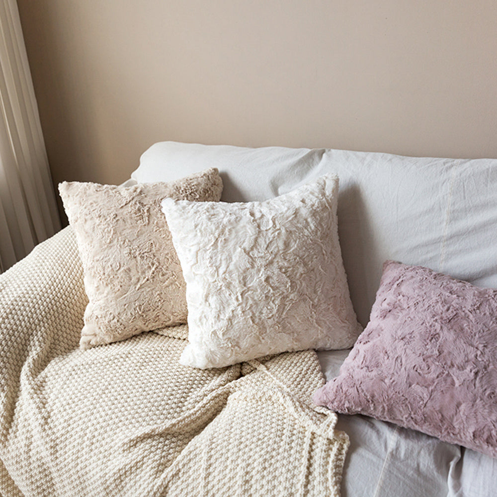 2-piece fur decorative pillow bundle by fancy & stacy