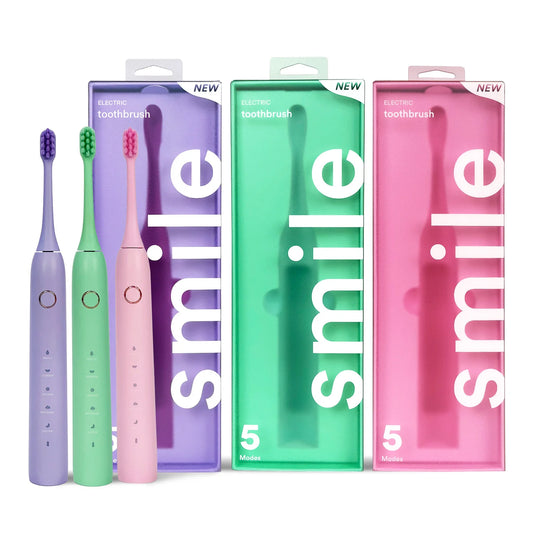 New Colorful Five Cleaning Modes Built-in Timer Soft Bristles Wireless Rechargeable Electric Toothbrush for Adults