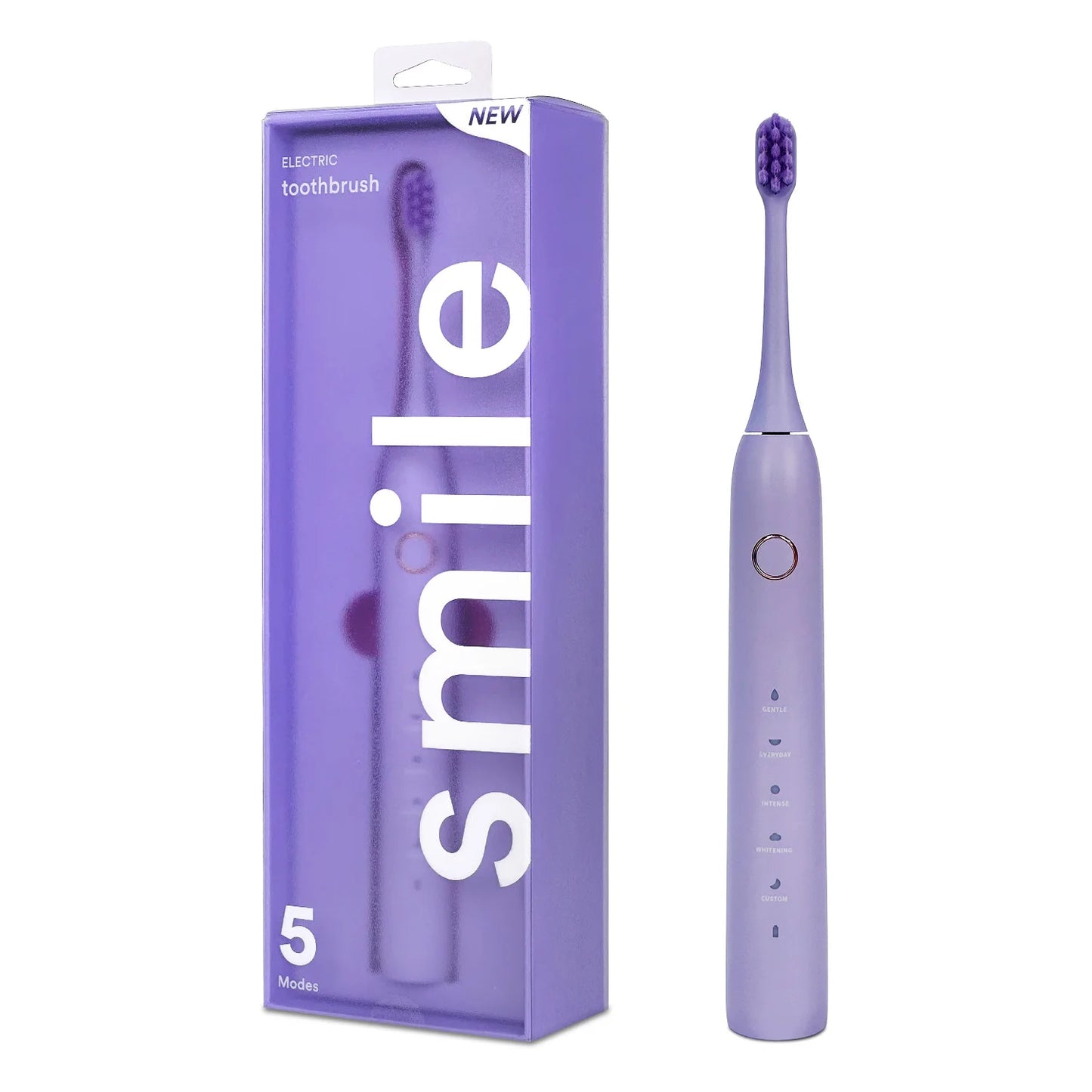 New Colorful Five Cleaning Modes Built-in Timer Soft Bristles Wireless Rechargeable Electric Toothbrush for Adults