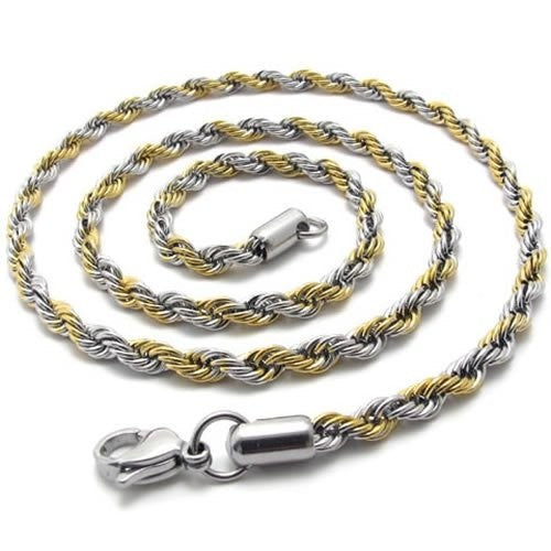 2mm- 5mm 16"-40" Gold Silver Stainless Steel Rope Necklace Chain HN11 US Seller