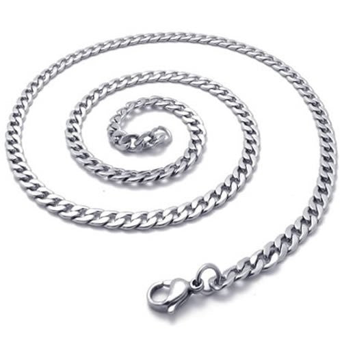 4 MM 10"-100" Silver Stainless Steel Curb Necklace Chain Sb15 USA Seller