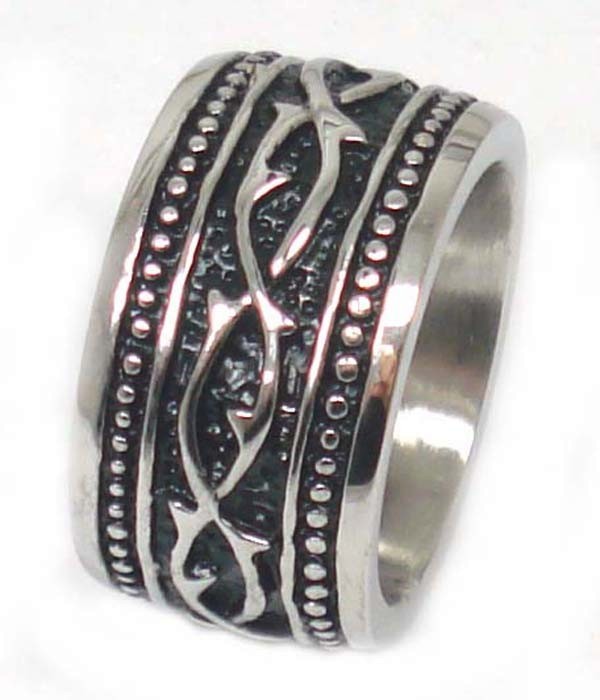 USA Seller Men's Vintage Silver Stainless Steel Biker Ring Size7-13 SR58