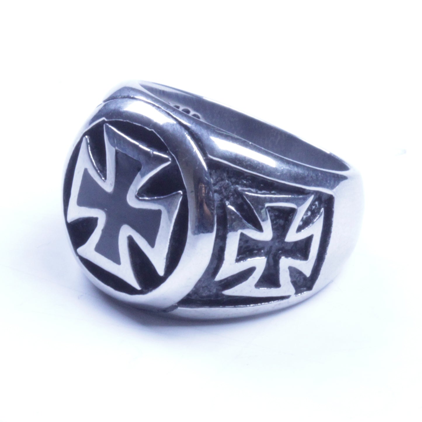 Men's Silver Stainless Steel Celtic Cross Biker Ring Size 7-14 SR81