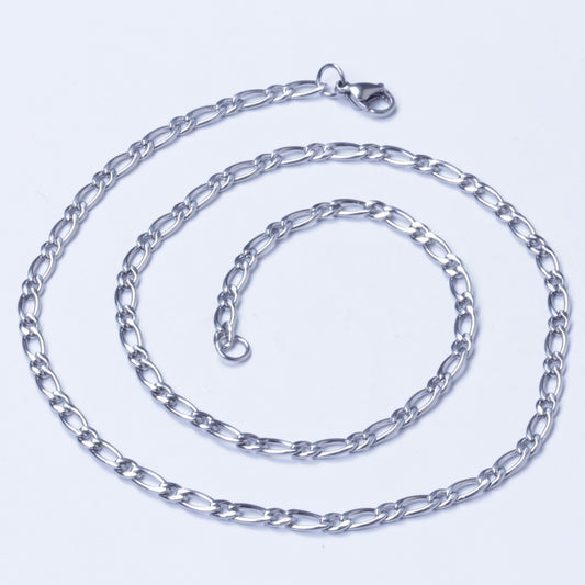 7.5 MM 10"-100" Silver Stainless Steel Curb Necklace Chain Sb25 USA Seller