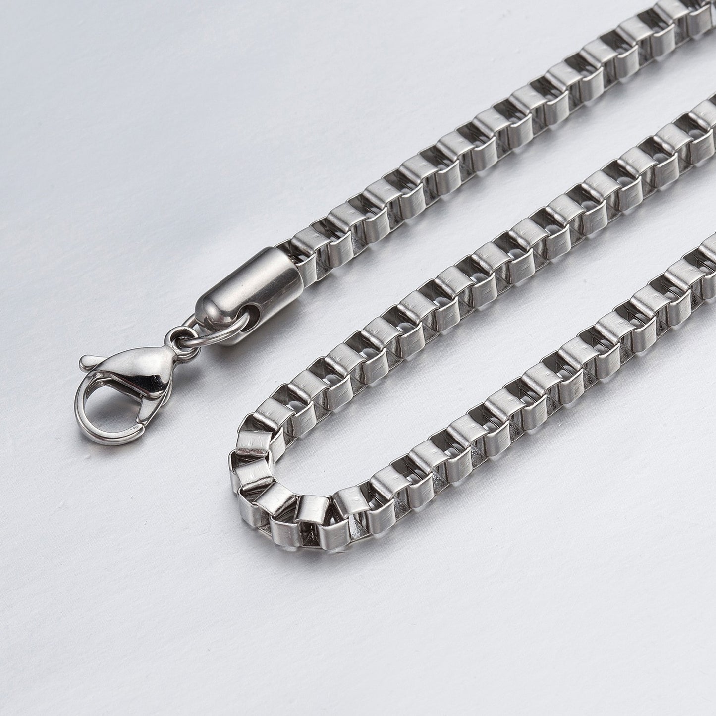 1.4mm- 4mm 16"-40" Silver Stainless Steel Box Necklace Chain HN2 USA Seller