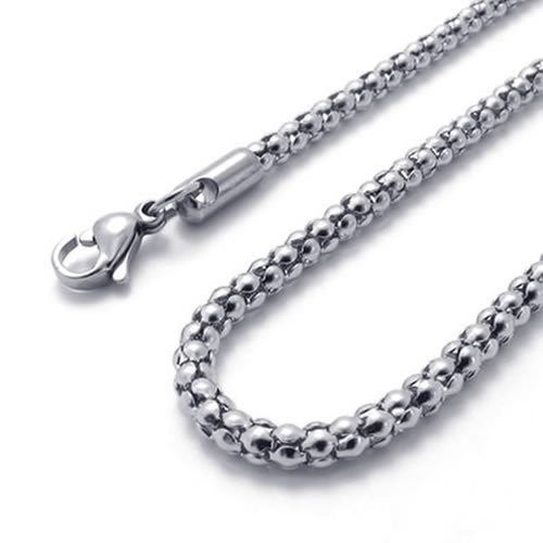 6mm 16"-40" Silver Stainless Steel Popcorn Hollow Chain Necklace Sb34