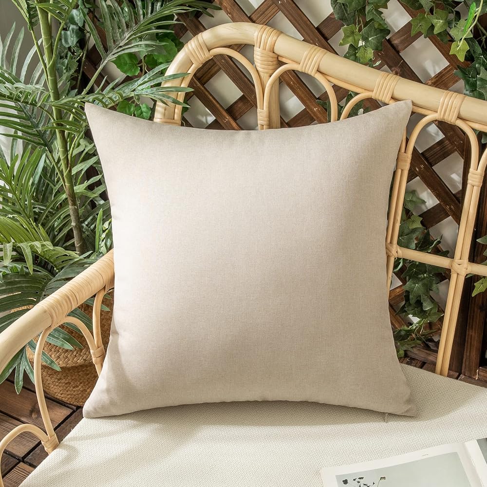 Pack of 1 Solid Color Outdoor Waterproof Throw Pillow Square 18"x18" or Rectangle 12"x20"