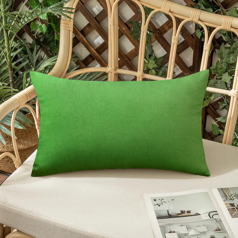 Pack of 1 Solid Color Outdoor Waterproof Throw Pillow Square 18"x18" or Rectangle 12"x20"