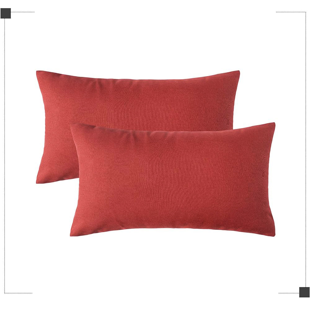 Pack of 1 Solid Color Outdoor Waterproof Throw Pillow Square 18"x18" or Rectangle 12"x20"