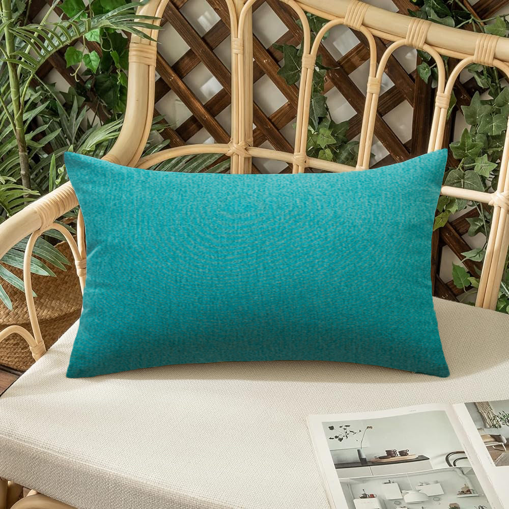 Pack of 1 Solid Color Outdoor Waterproof Throw Pillow Square 18"x18" or Rectangle 12"x20"
