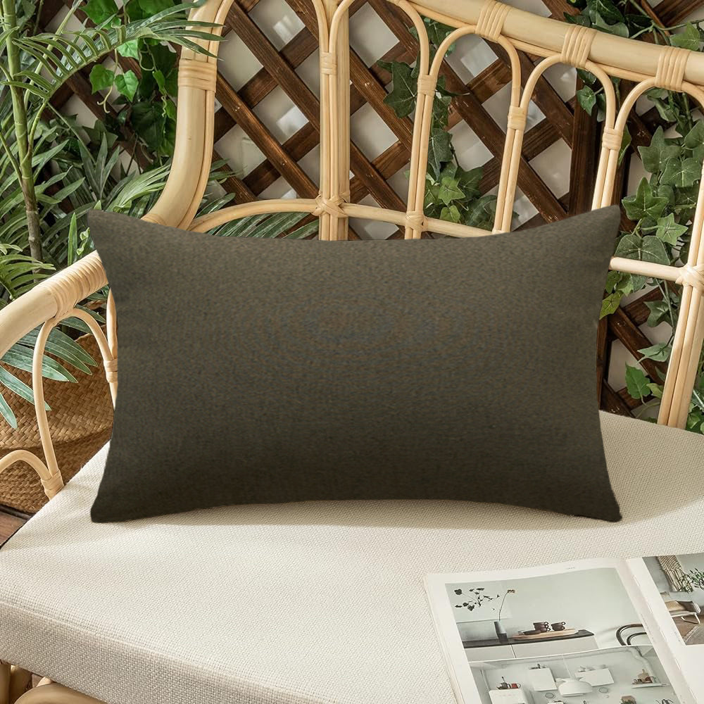 Pack of 1 Solid Color Outdoor Waterproof Throw Pillow Square 18"x18" or Rectangle 12"x20"