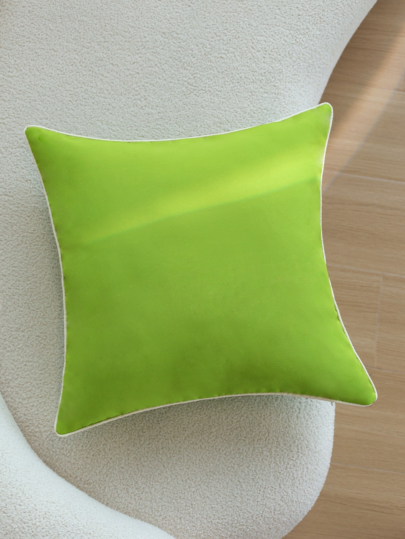 Solid Color Outdoor Waterproof solid-color decorative throw pillow collection with contrasting ivory piping pack of 1
