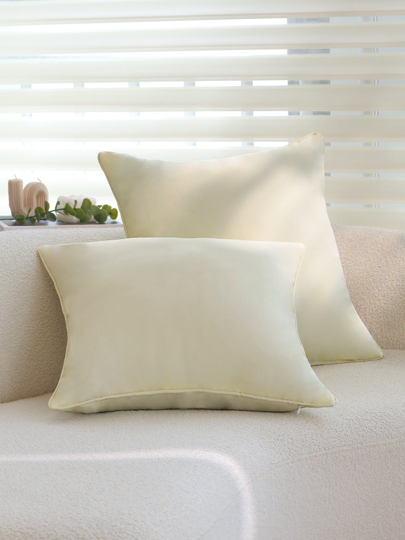 Solid Color Outdoor Waterproof solid-color decorative throw pillow collection with contrasting ivory piping pack of 1