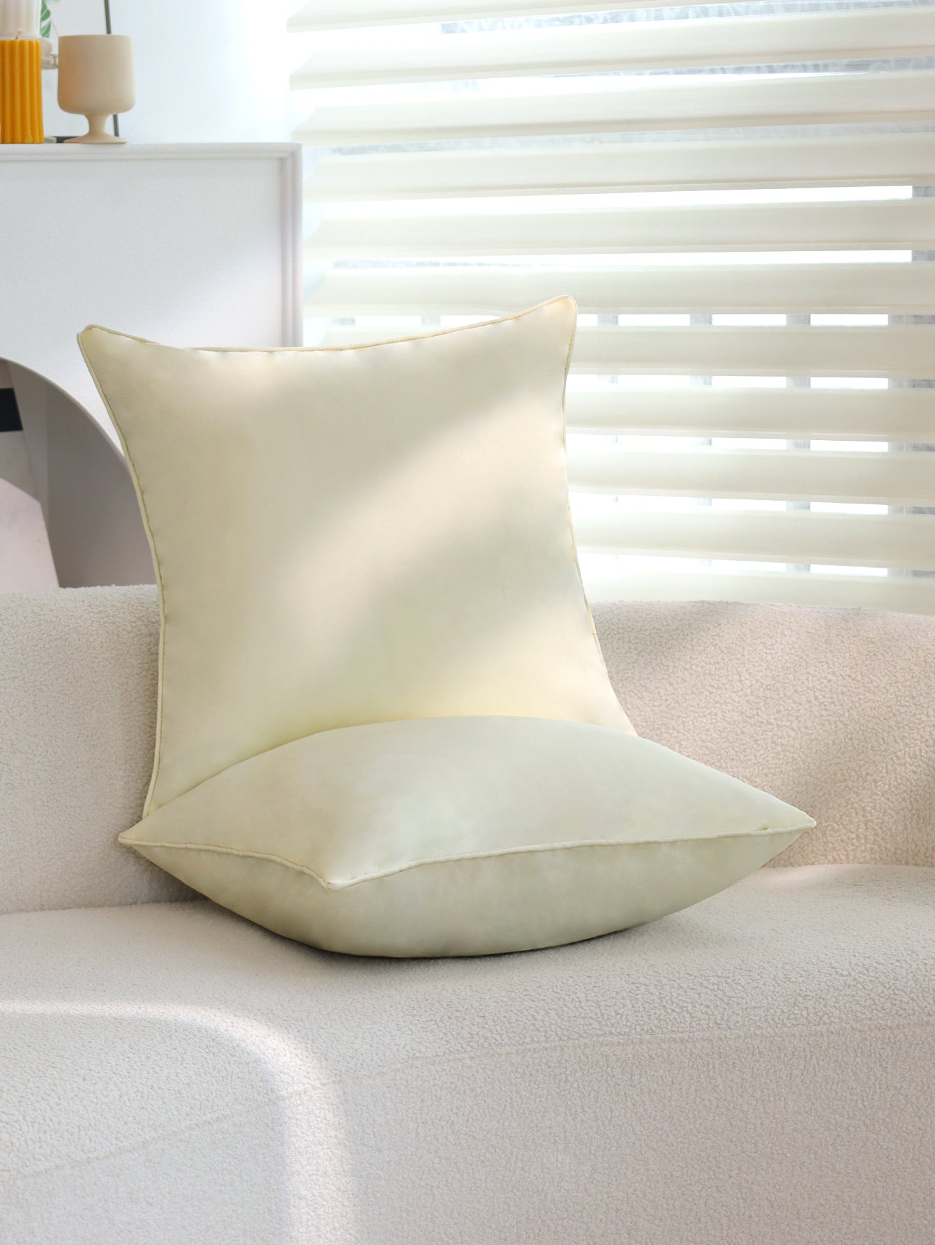 Solid Color Outdoor Waterproof solid-color decorative throw pillow collection with contrasting ivory piping pack of 1