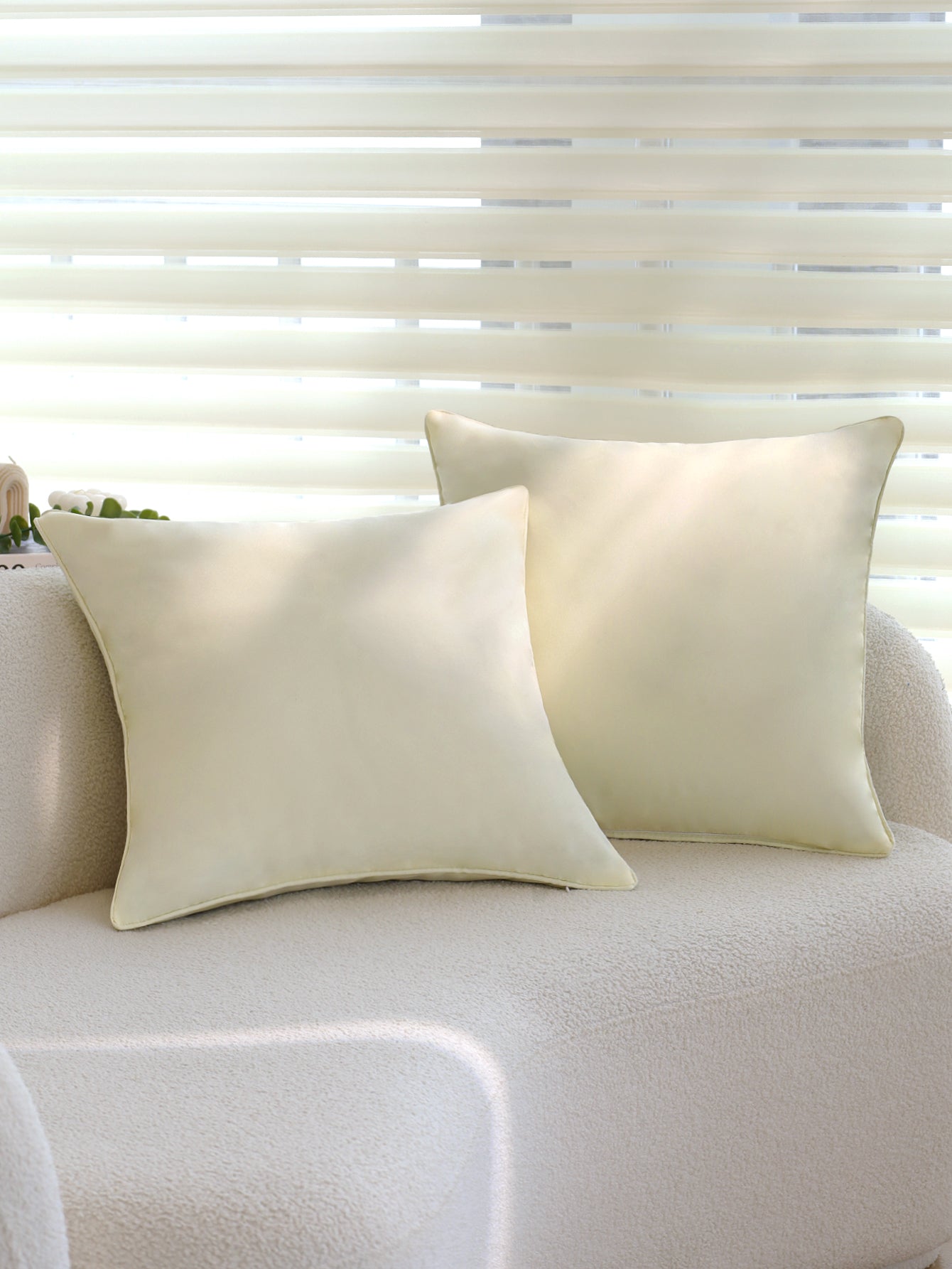 Solid Color Outdoor Waterproof solid-color decorative throw pillow collection with contrasting ivory piping pack of 1