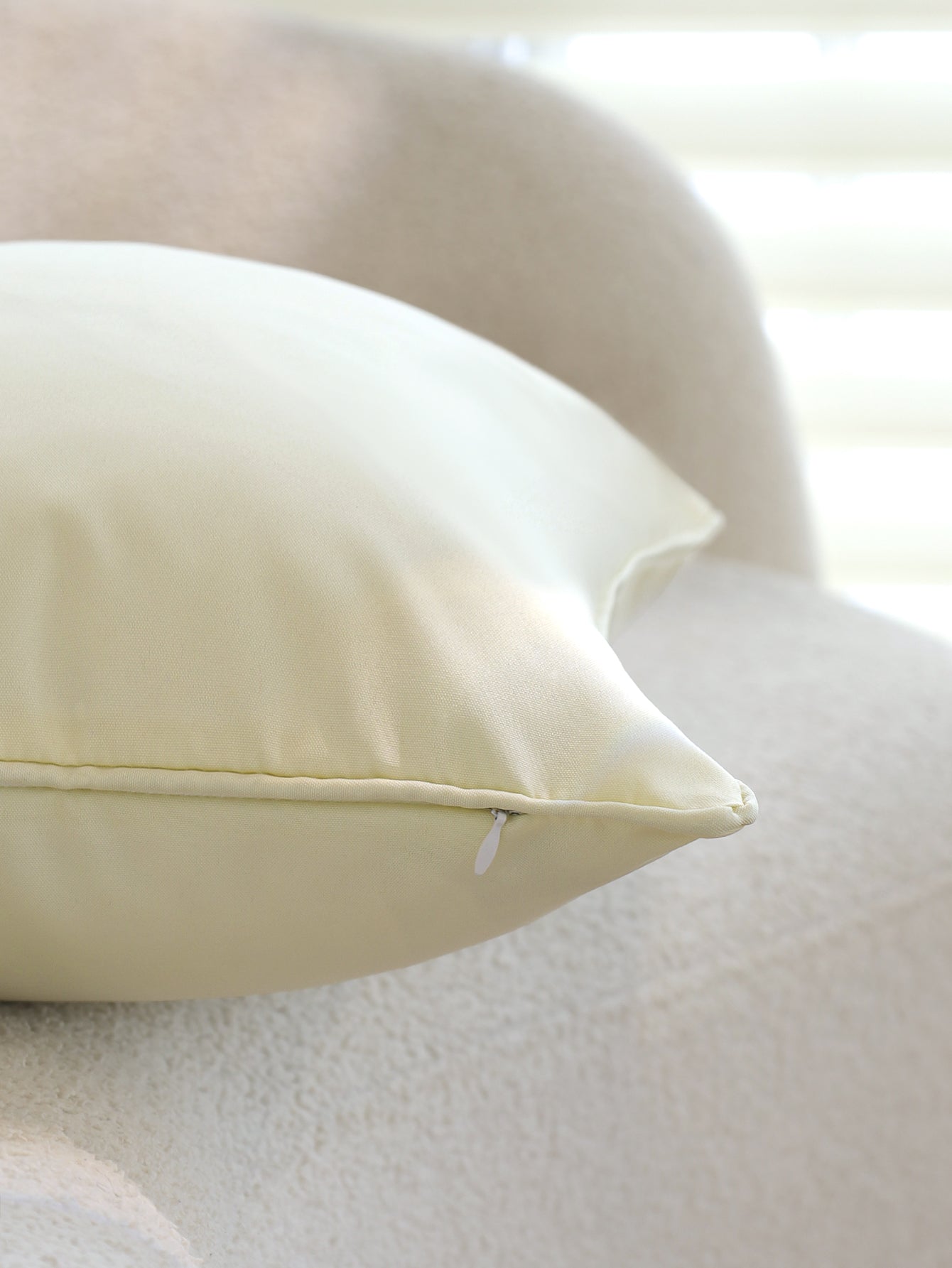 Solid Color Outdoor Waterproof solid-color decorative throw pillow collection with contrasting ivory piping pack of 1