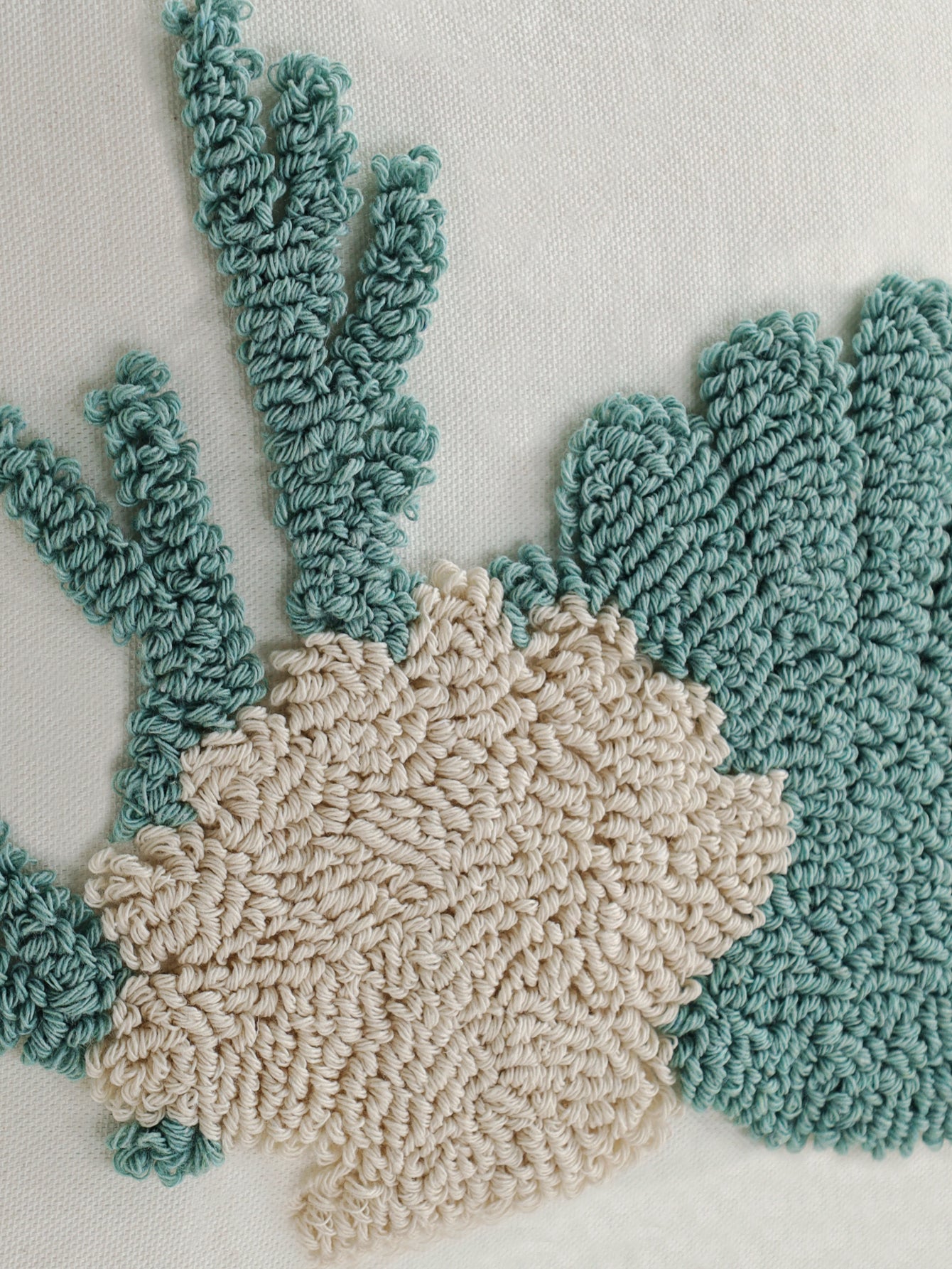 Coastal Tufted Throw Pillow Cover with insert  Textured Decorative Accent Pillow 18"x18" pack of 1