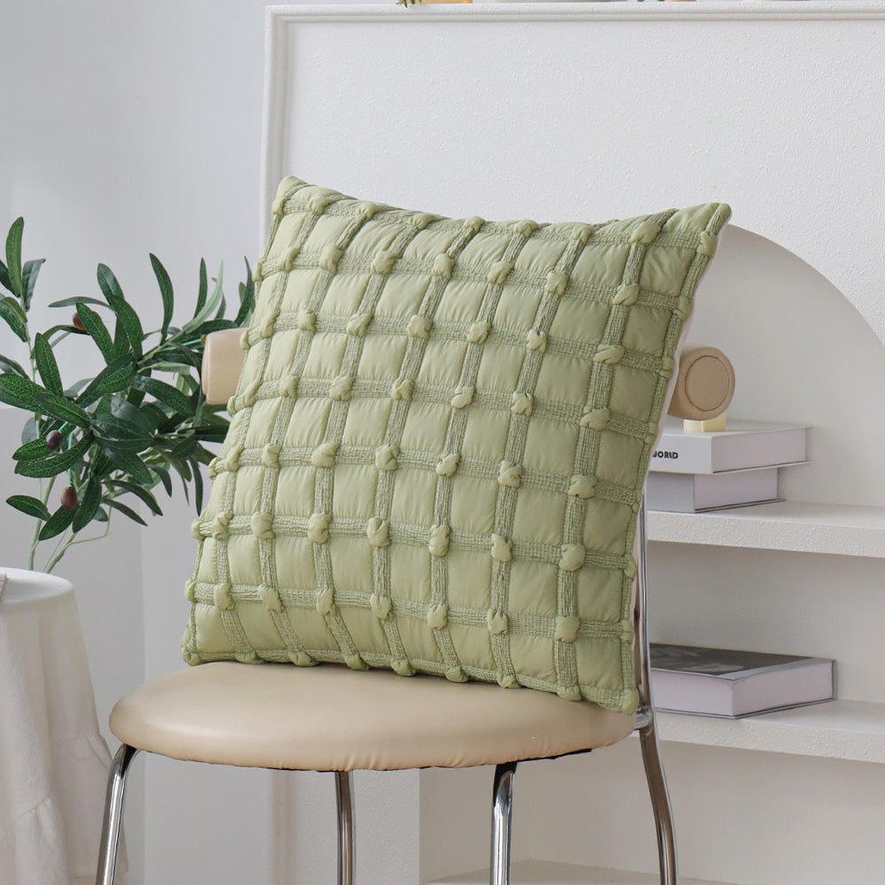 Khaki decorative throw pillow by fancy & stacy