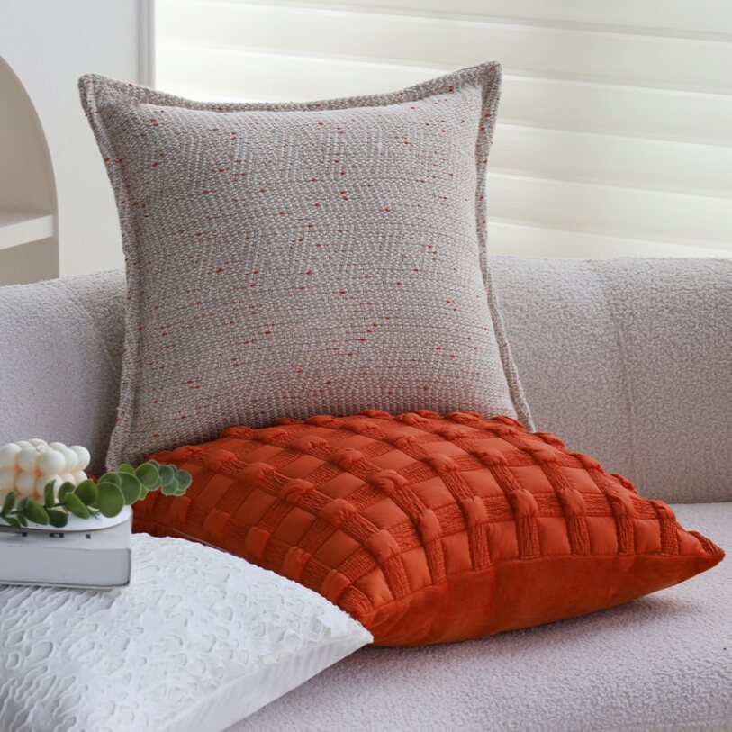 18x18 khaki 2-piece pillow set with 450g inserts by fancy & stacy