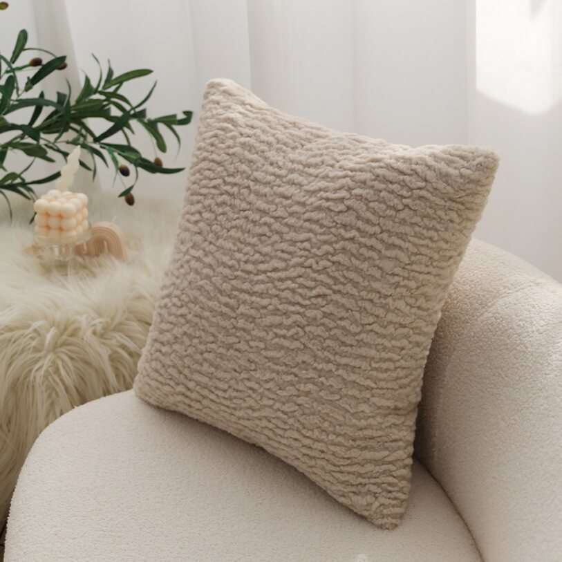 Pack of 1 Soft Textured Chenille Throw Pillow with insert – Cozy Decorative Accent Pillow size 18"x18"