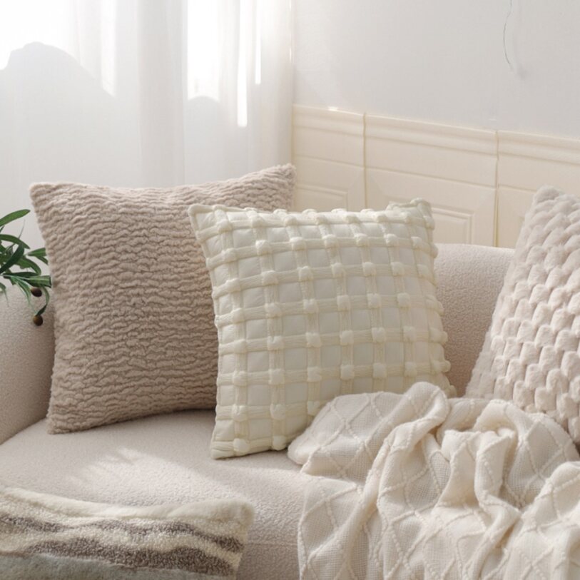 Pack of 1 Soft Textured Chenille Throw Pillow with insert – Cozy Decorative Accent Pillow size 18"x18"