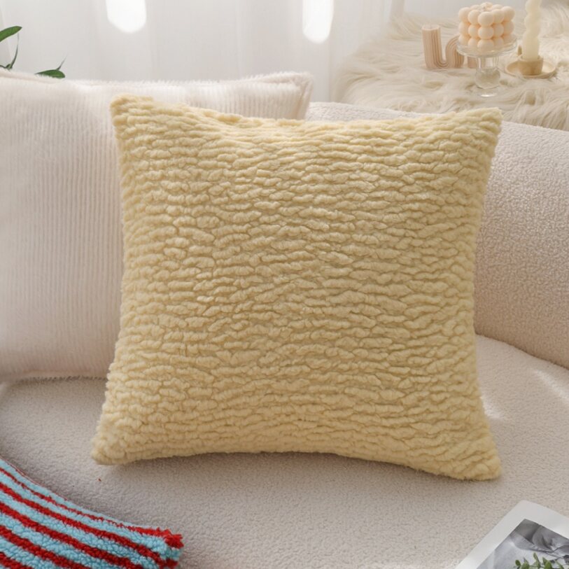 Pack of 1 Soft Textured Chenille Throw Pillow with insert – Cozy Decorative Accent Pillow size 18"x18"