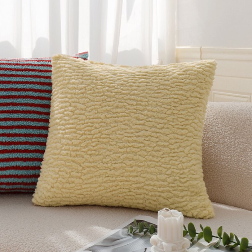 Pack of 1 Soft Textured Chenille Throw Pillow with insert – Cozy Decorative Accent Pillow size 18"x18"