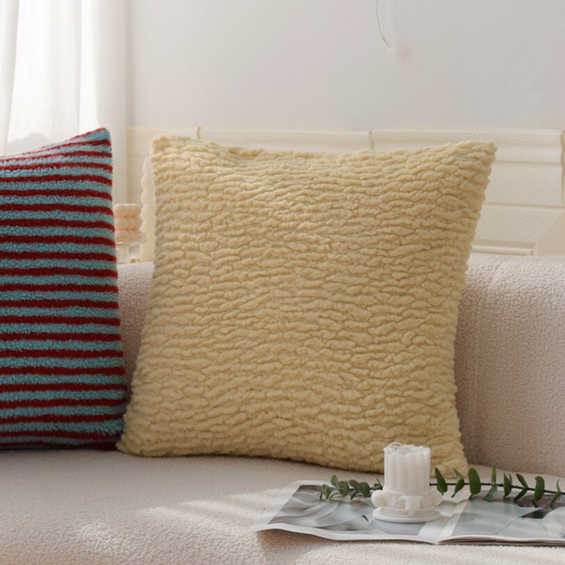 Pack of 1 Soft Textured Chenille Throw Pillow with insert – Cozy Decorative Accent Pillow size 18"x18"