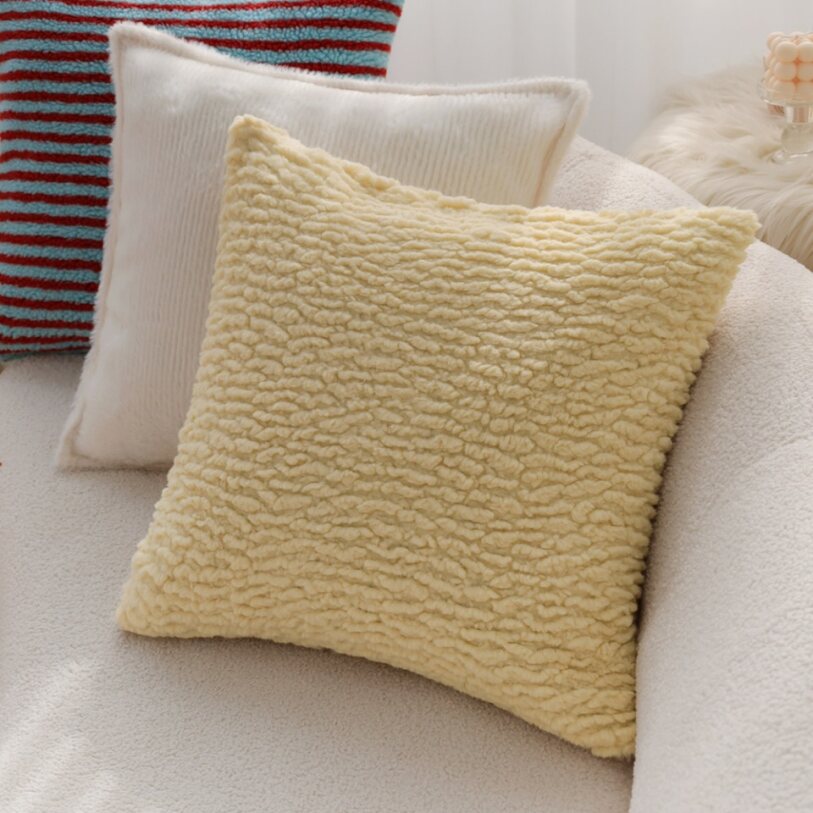 Pack of 1 Soft Textured Chenille Throw Pillow with insert – Cozy Decorative Accent Pillow size 18"x18"