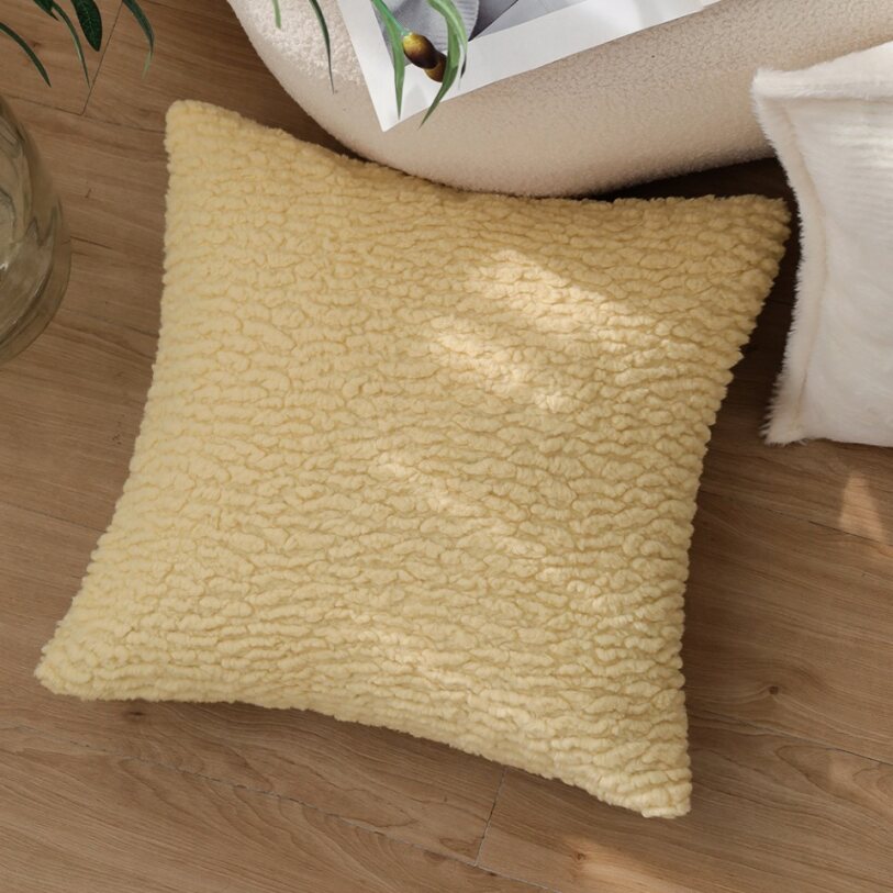Pack of 1 Soft Textured Chenille Throw Pillow with insert – Cozy Decorative Accent Pillow size 18"x18"
