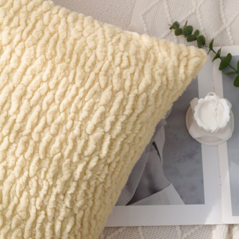 Pack of 1 Soft Textured Chenille Throw Pillow with insert – Cozy Decorative Accent Pillow size 18"x18"