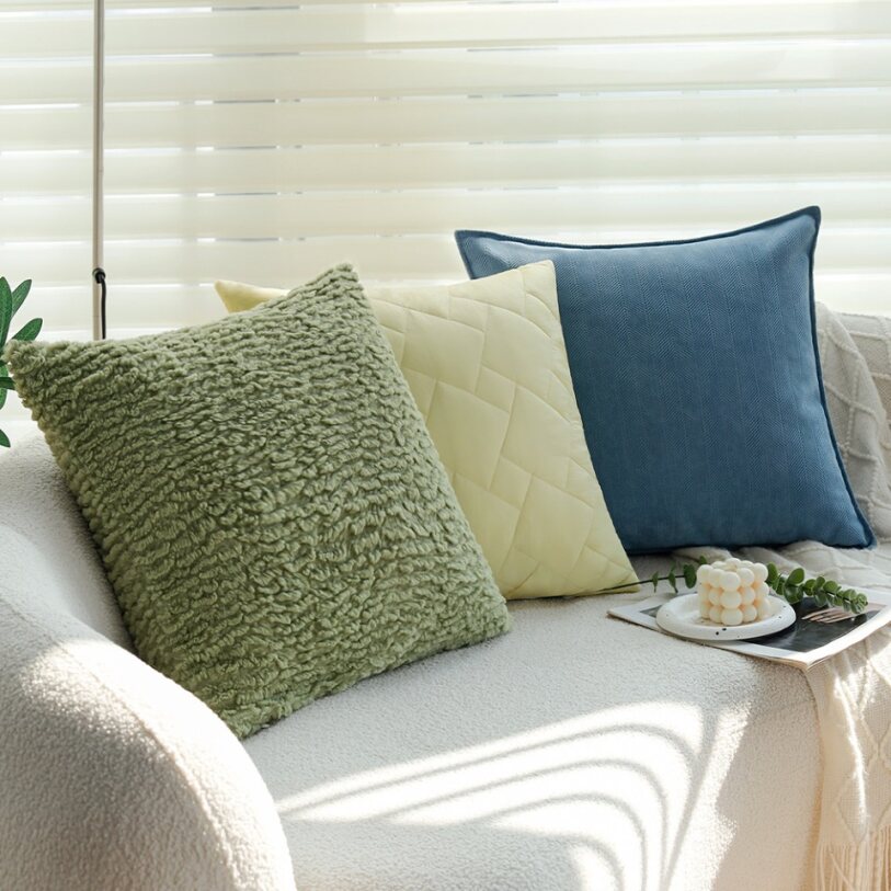 Pack of 1 Soft Textured Chenille Throw Pillow with insert – Cozy Decorative Accent Pillow size 18"x18"