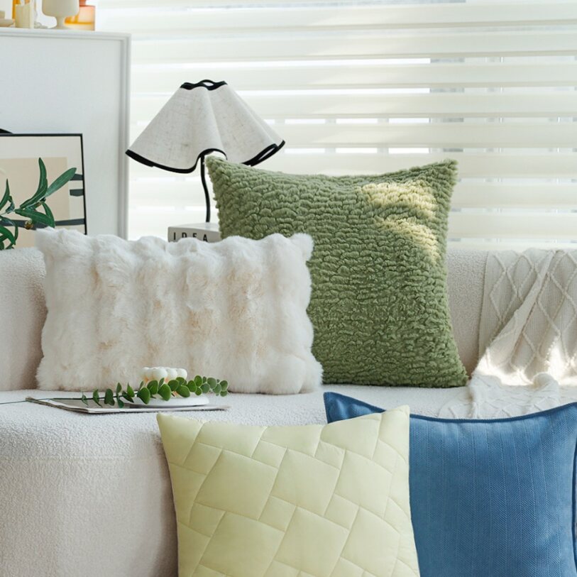 Pack of 1 Soft Textured Chenille Throw Pillow with insert – Cozy Decorative Accent Pillow size 18"x18"