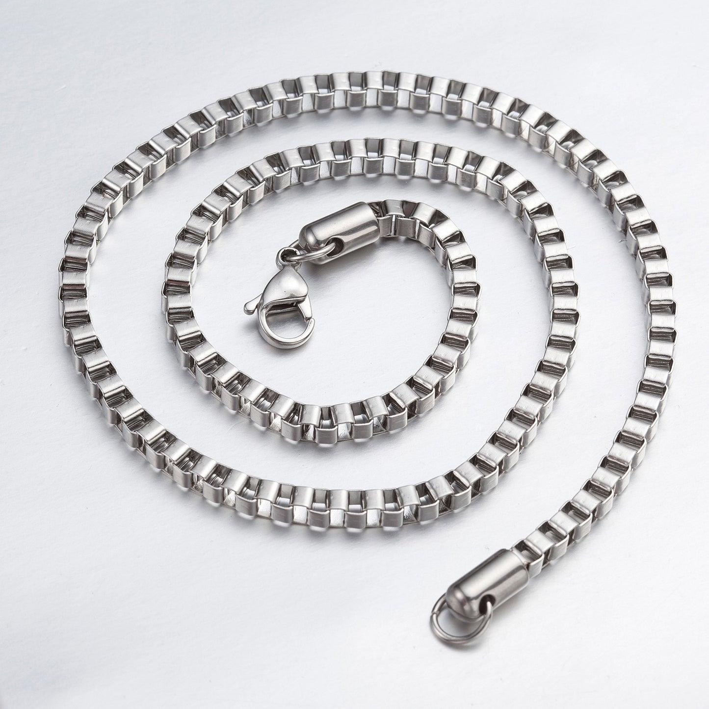 1.4mm- 4mm 16"-40" Silver Stainless Steel Box Necklace Chain HN2 USA Seller