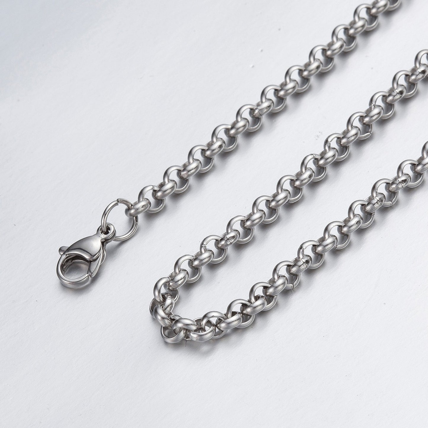 3.5MM 14"-40" Silver Stainless Steel Rolo Necklace Chain Sb21 USA Seller