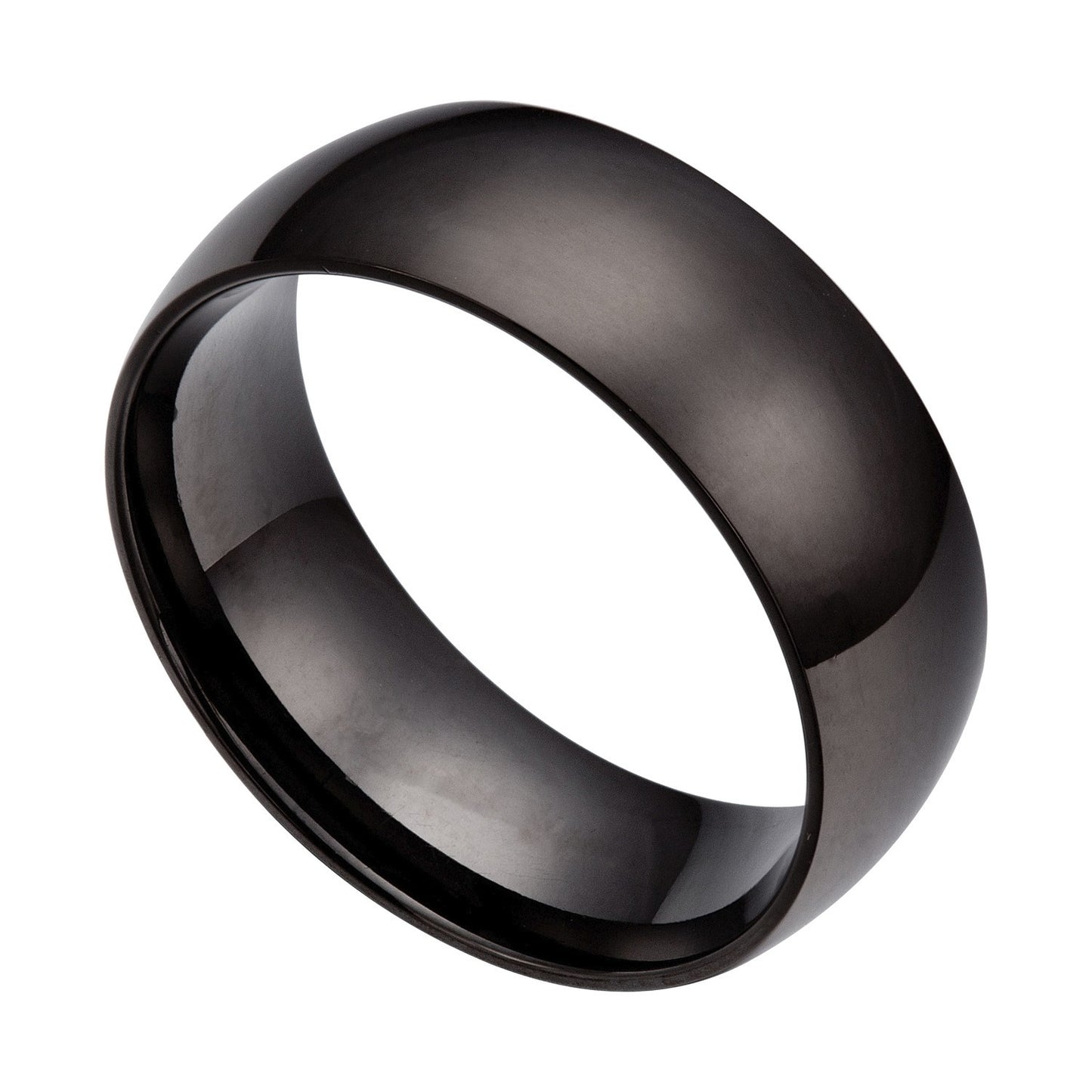 Us Seller Black 10mm Stainless Steel Wedding Band Ring Size 8-15 SR21