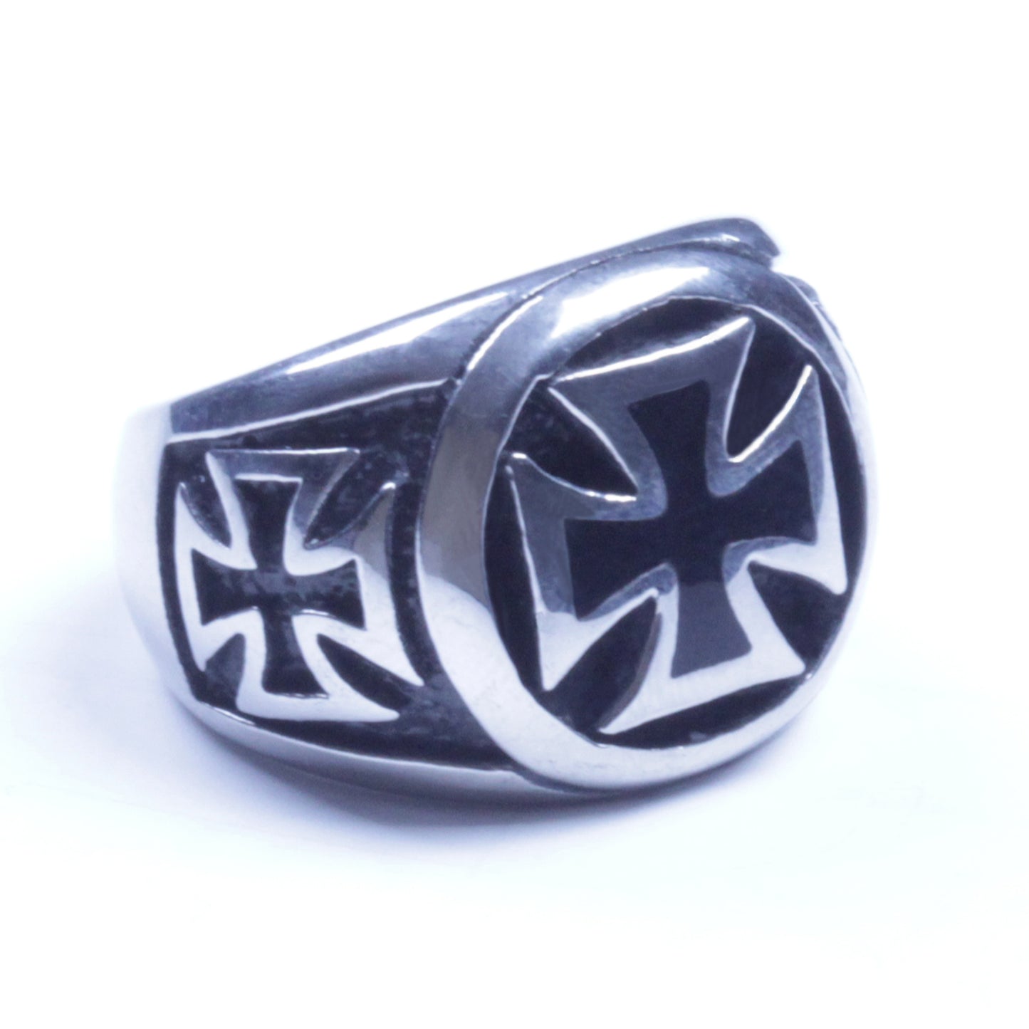 Men's Silver Stainless Steel Celtic Cross Biker Ring Size 7-14 SR81