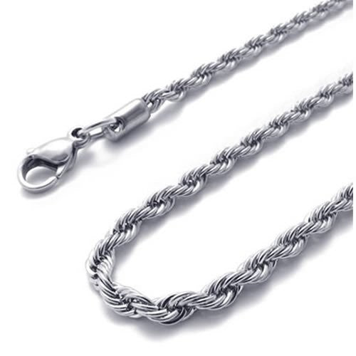 5mm 16"-36" Silver Stainless Steel Rope Necklace Chain Sb05 USA Seller