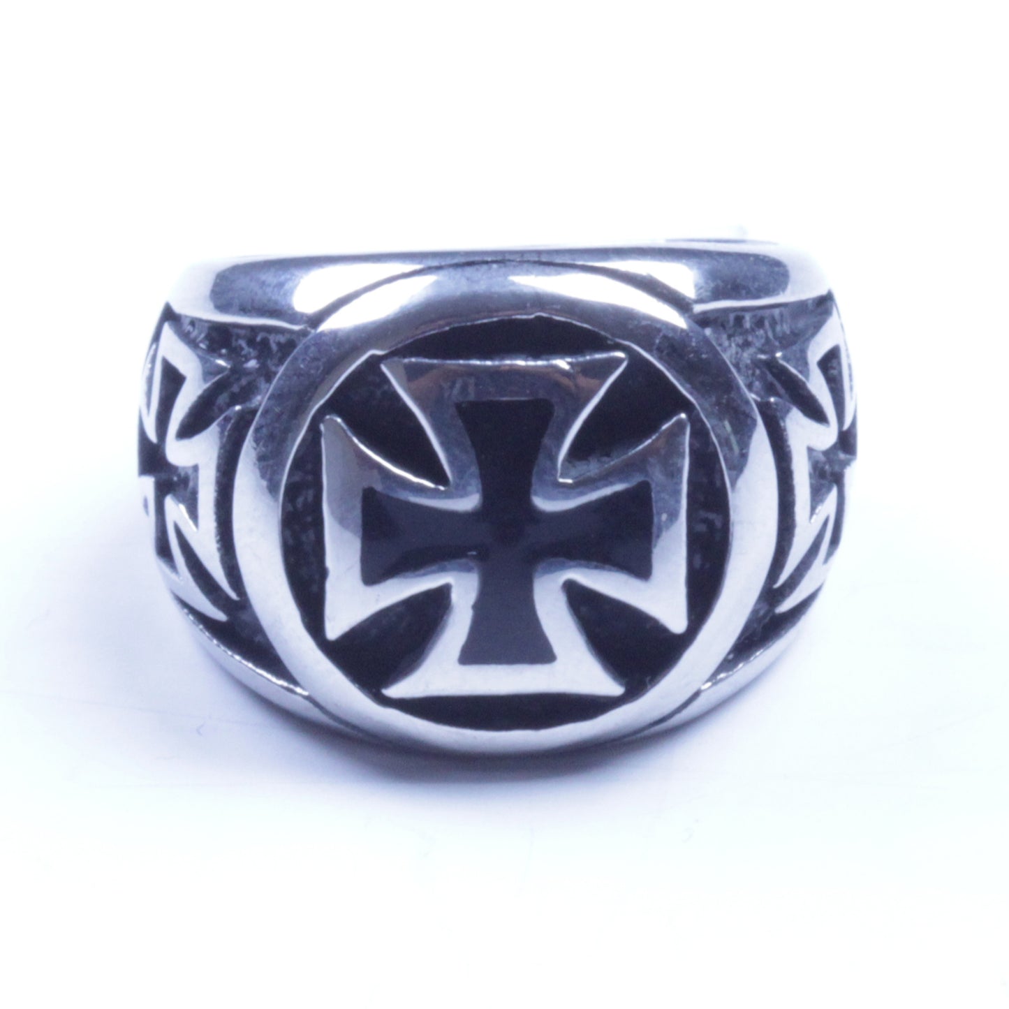 Men's Silver Stainless Steel Celtic Cross Biker Ring Size 7-14 SR81