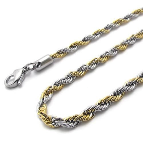 2mm- 5mm 16"-40" Gold Silver Stainless Steel Rope Necklace Chain HN11 US Seller