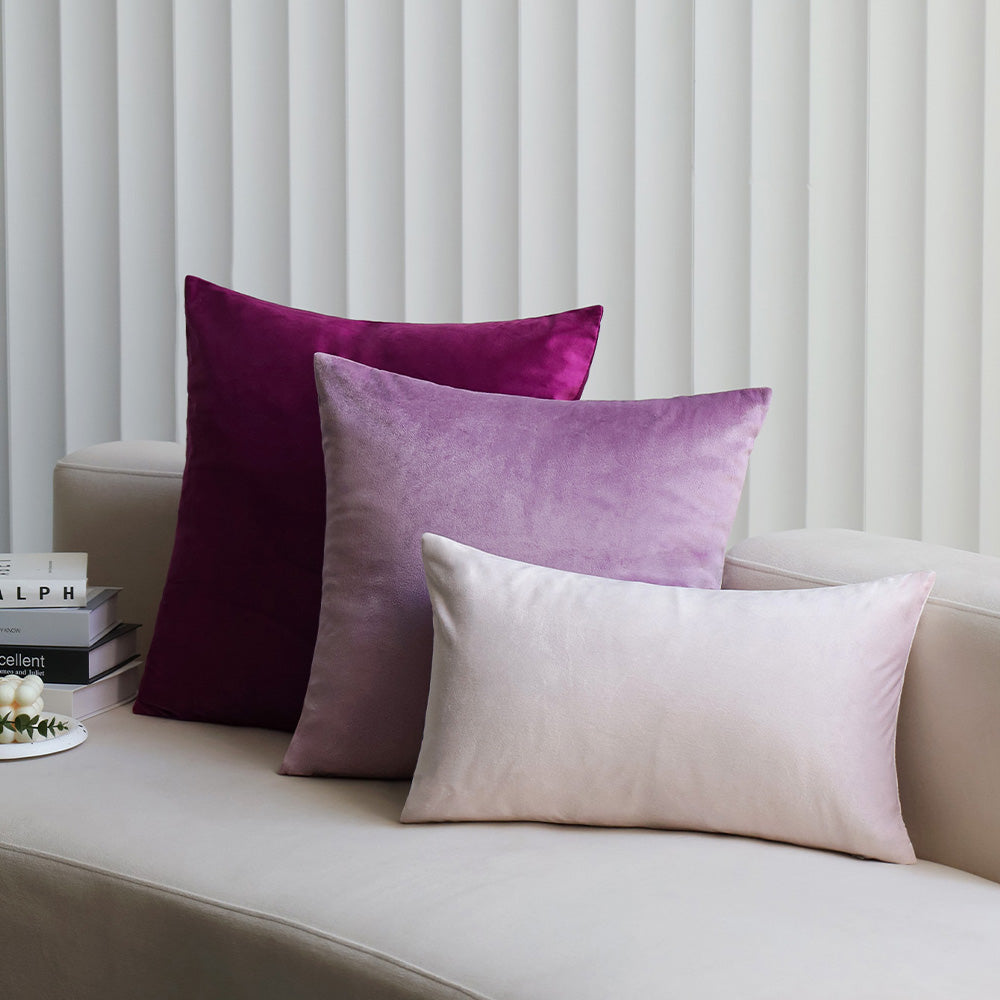 2-piece purple, lavender velvet decorative pillow bundle by fancy & stacy