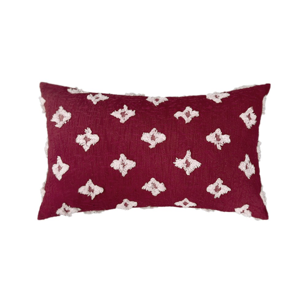 Red embroidered throw pillow cover by fancy & stacy home decor