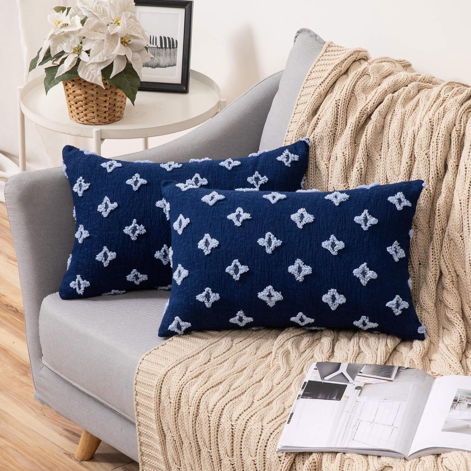 12x20 red throw pillow with 450g insert by fancy & stacy